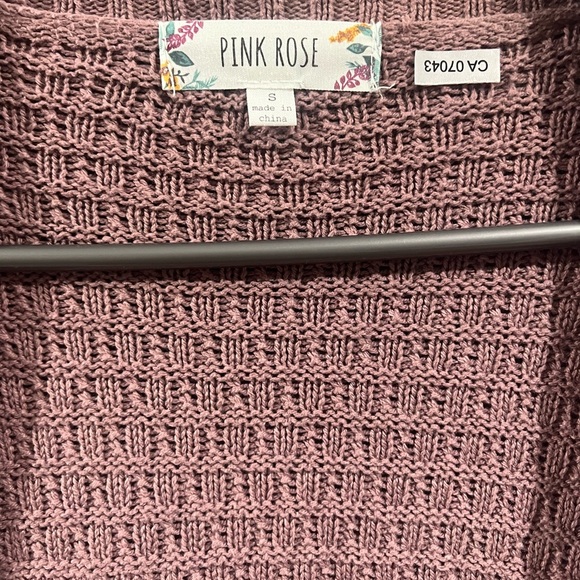 Pink Rose Dusty Pink Cable Knit Cardigan - Size Small - Picture 4 of 6